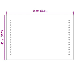 Καθρέφτης μπάνιου LED Διαφανές 60 x 40 cm σκληρυμένο γυαλί - Pakobazaar
