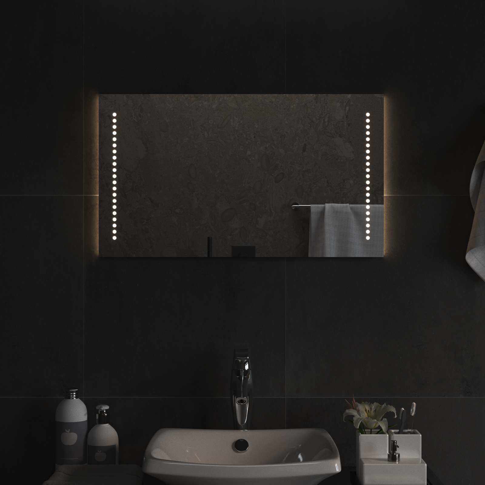 Καθρέφτης μπάνιου LED Διαφανές 70 x 40 cm σκληρυμένο γυαλί