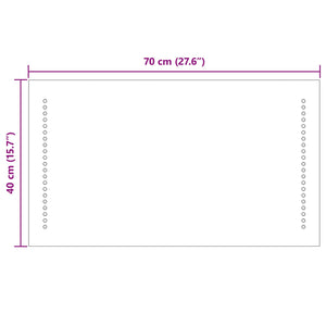 Καθρέφτης μπάνιου LED Διαφανές 70 x 40 cm σκληρυμένο γυαλί - Pakobazaar