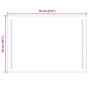 Καθρέφτης μπάνιου LED Διαφανές 70 x 50 cm σκληρυμένο γυαλί - Pakobazaar