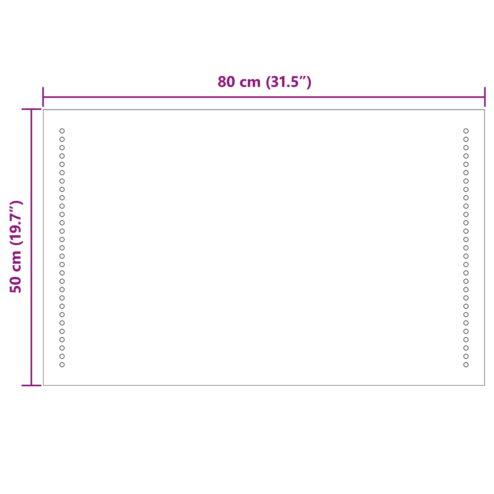 Καθρέφτης μπάνιου LED Διαφανές 80 x 50 cm σκληρυμένο γυαλί