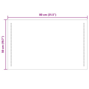 Καθρέφτης μπάνιου LED Διαφανές 80 x 50 cm σκληρυμένο γυαλί - Pakobazaar
