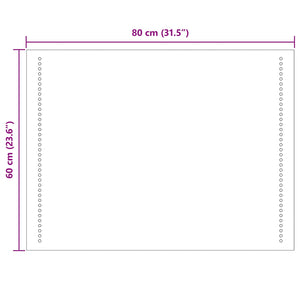 Καθρέφτης μπάνιου LED Διαφανές 80 x 60 cm σκληρυμένο γυαλί - Pakobazaar