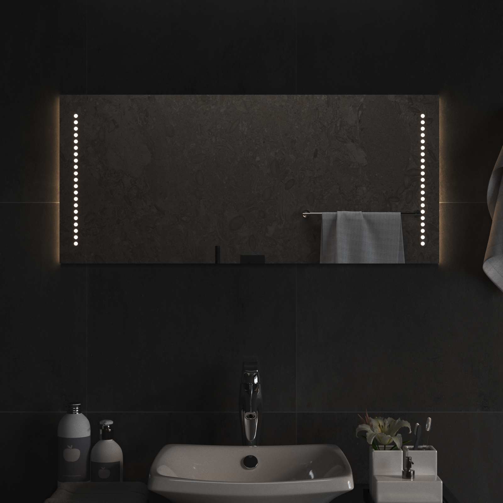 Καθρέφτης μπάνιου LED Διαφανές 90 x 40 cm σκληρυμένο γυαλί - Pakobazaar