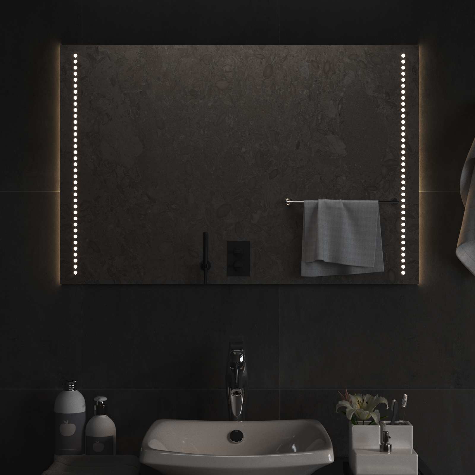 Καθρέφτης μπάνιου LED Διαφανές 90 x 60 cm σκληρυμένο γυαλί