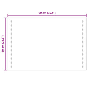 Καθρέφτης μπάνιου LED Διαφανές 90 x 60 cm σκληρυμένο γυαλί - Pakobazaar
