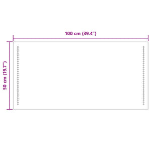 Καθρέφτης μπάνιου LED Διαφανές 100 x 50 cm σκληρυμένο γυαλί - Pakobazaar
