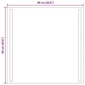 Καθρέφτης μπάνιου LED Διαφανές 60 x 60 cm σκληρυμένο γυαλί - Pakobazaar