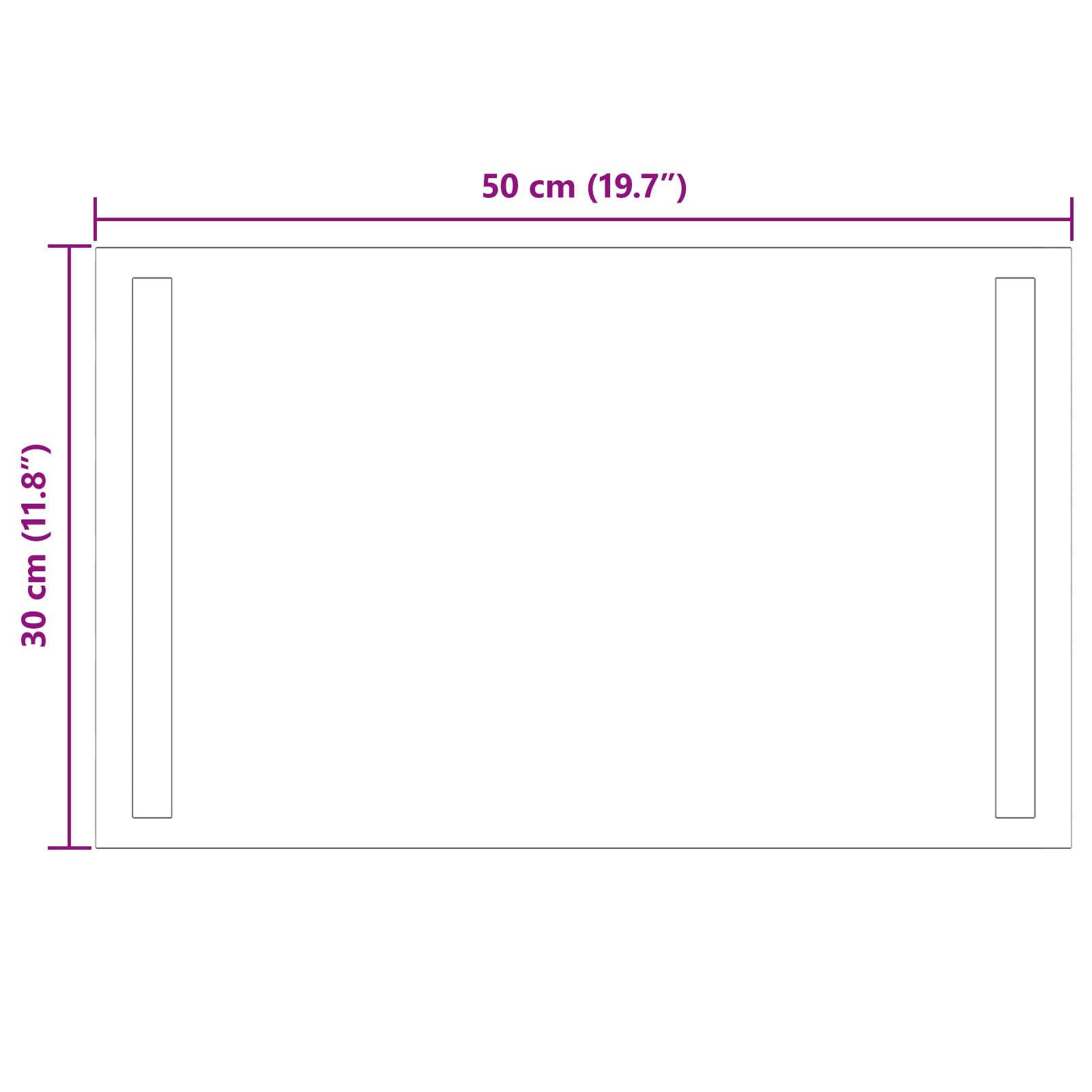 Καθρέφτης μπάνιου LED Διαφανές 50 x 30 cm σκληρυμένο γυαλί - Pakobazaar