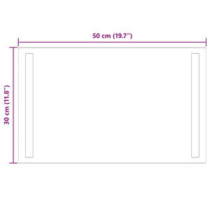 Καθρέφτης μπάνιου LED Διαφανές 50 x 30 cm σκληρυμένο γυαλί - Pakobazaar