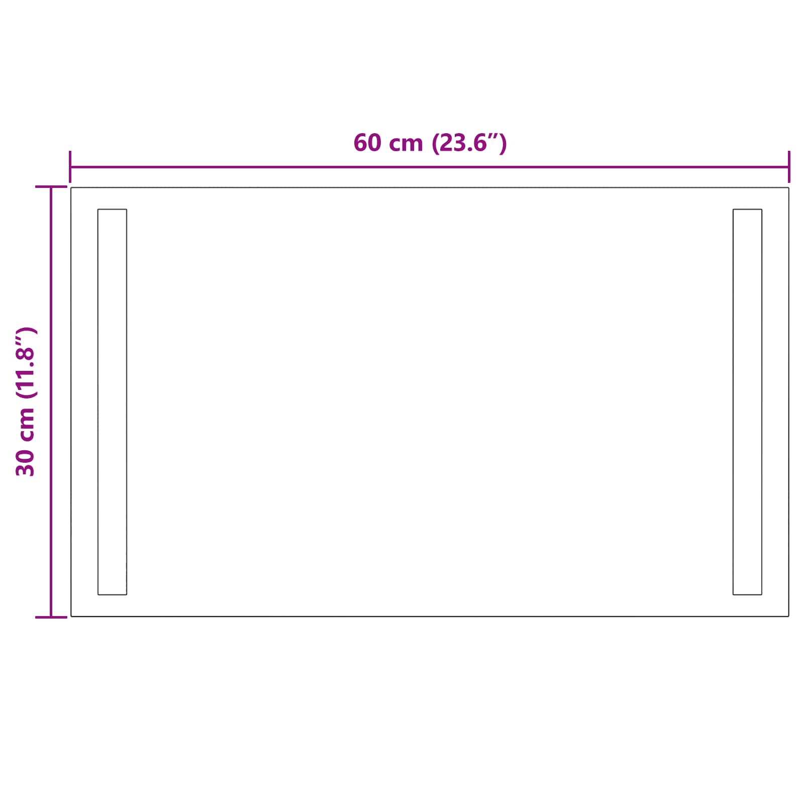 Καθρέφτης μπάνιου LED Διαφανές 60 x 30 cm σκληρυμένο γυαλί - Pakobazaar