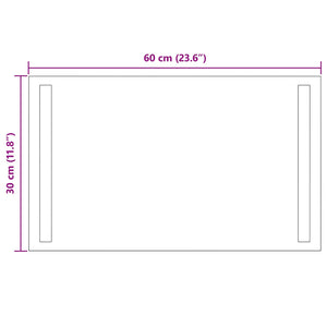 Καθρέφτης μπάνιου LED Διαφανές 60 x 30 cm σκληρυμένο γυαλί - Pakobazaar
