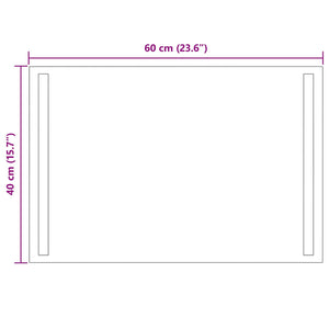 Καθρέφτης μπάνιου LED Διαφανές 60 x 40 cm σκληρυμένο γυαλί - Pakobazaar