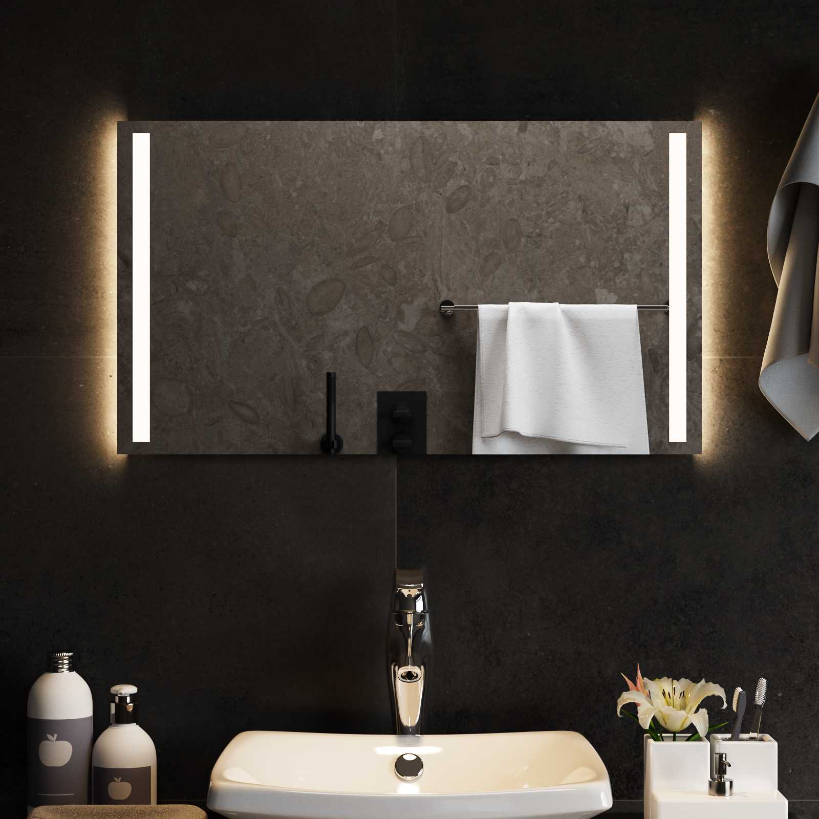 Καθρέφτης μπάνιου LED Διαφανές 70 x 40 cm σκληρυμένο γυαλί - Pakobazaar