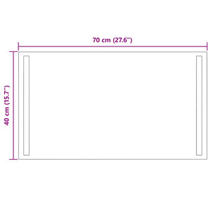 Καθρέφτης μπάνιου LED Διαφανές 70 x 40 cm σκληρυμένο γυαλί - Pakobazaar
