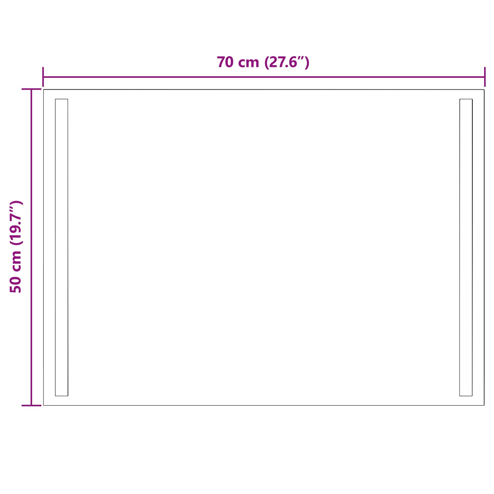 Καθρέφτης μπάνιου LED Διαφανές 70 x 50 cm σκληρυμένο γυαλί - Pakobazaar
