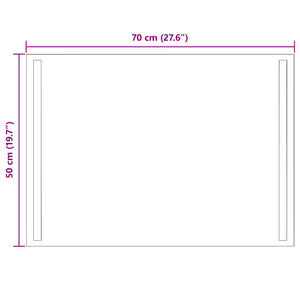 Καθρέφτης μπάνιου LED Διαφανές 70 x 50 cm σκληρυμένο γυαλί - Pakobazaar