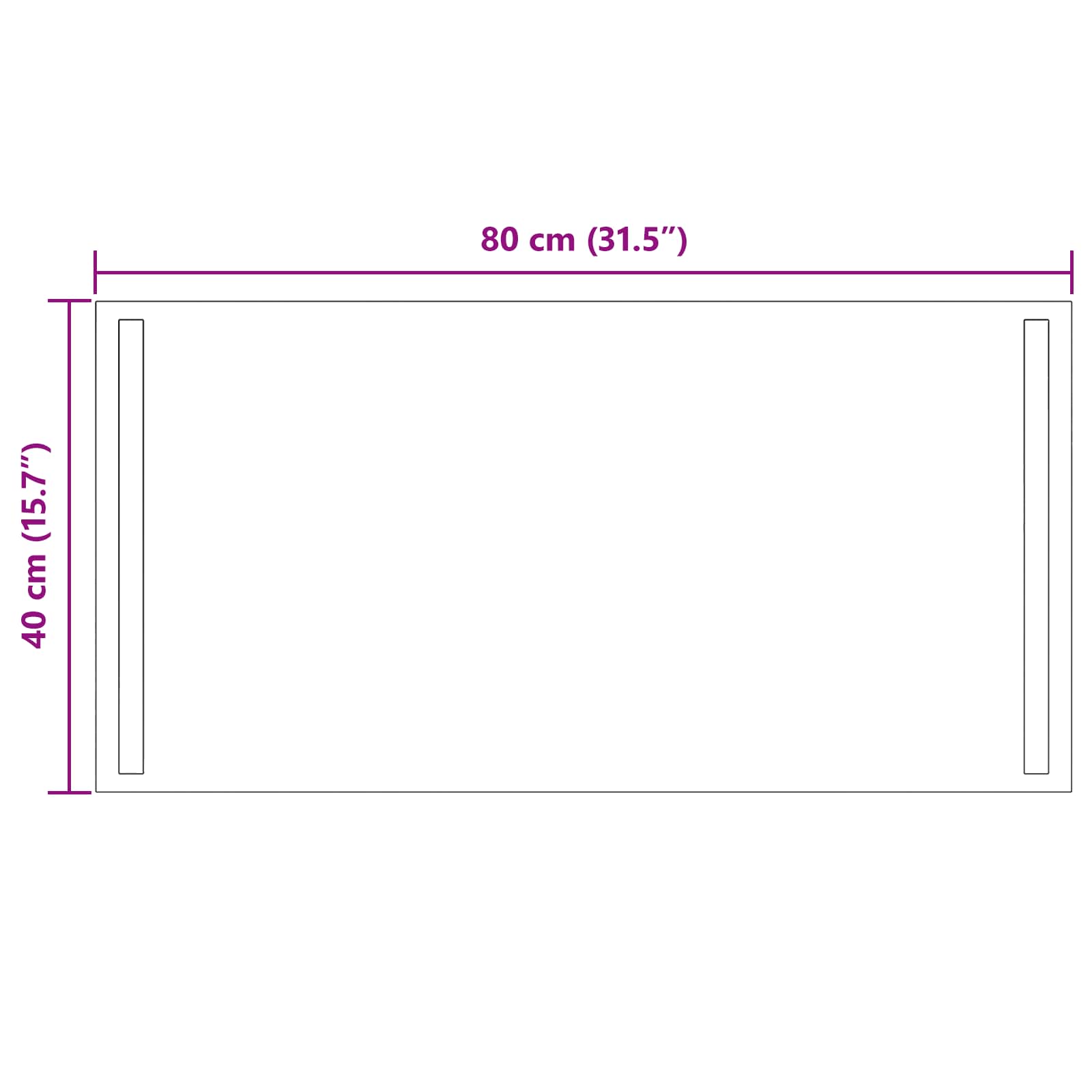 Καθρέφτης μπάνιου LED Διαφανές 80 x 40 cm σκληρυμένο γυαλί