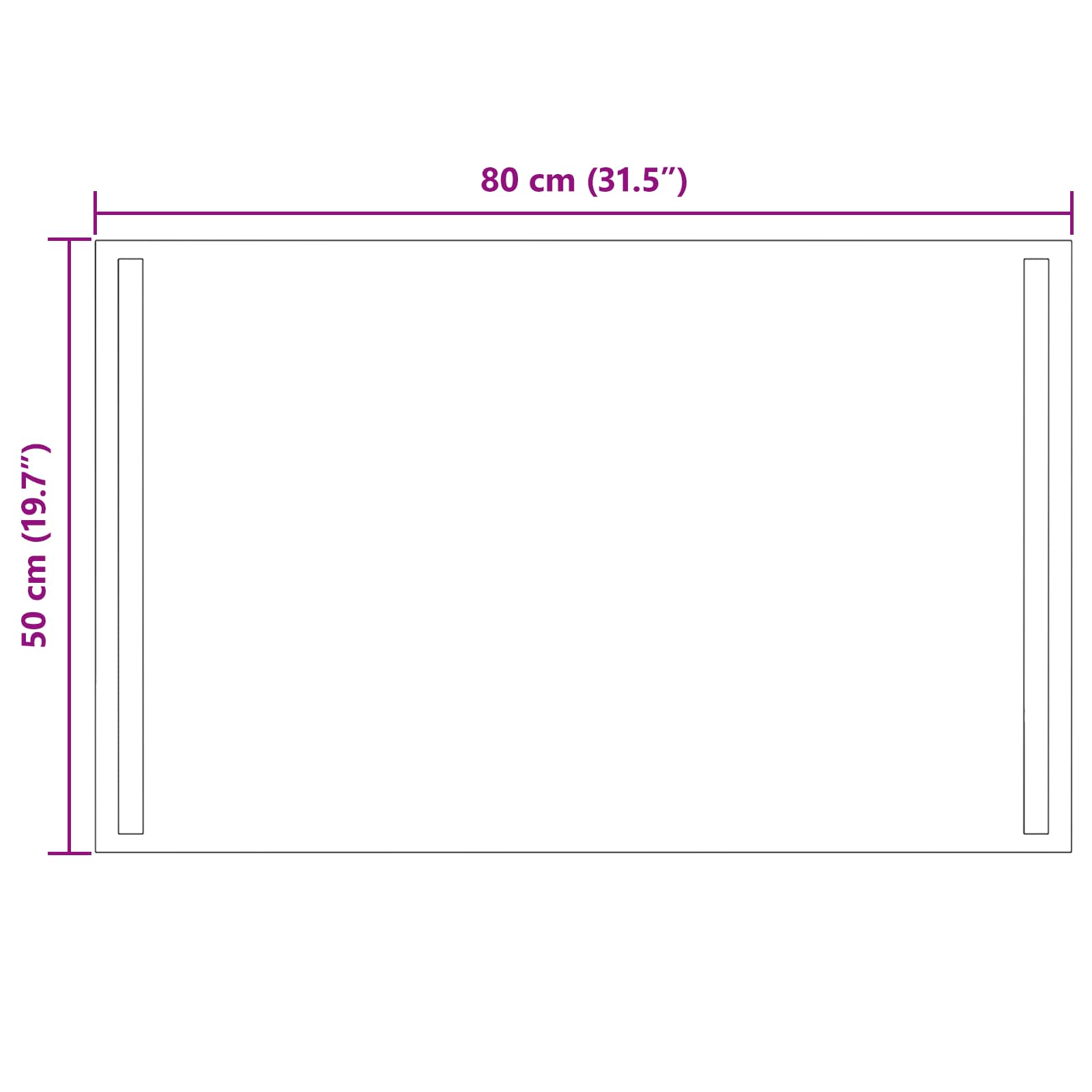 Καθρέφτης μπάνιου LED Διαφανές 80 x 50 cm σκληρυμένο γυαλί