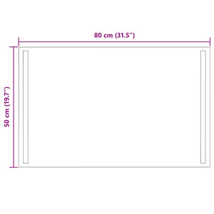 Καθρέφτης μπάνιου LED Διαφανές 80 x 50 cm σκληρυμένο γυαλί - Pakobazaar