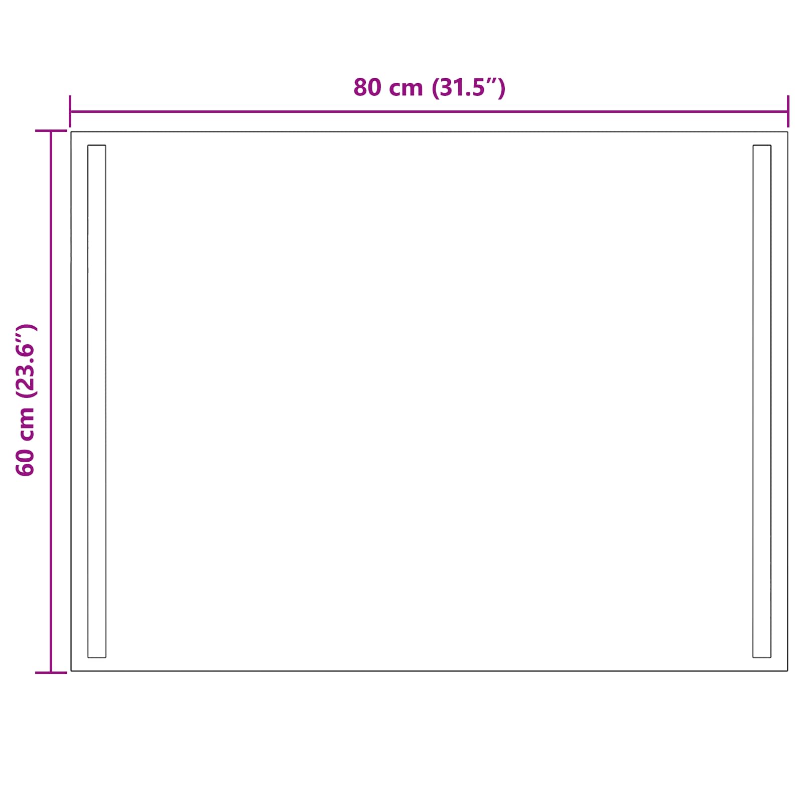 Καθρέφτης μπάνιου LED Διαφανές 80 x 60 cm σκληρυμένο γυαλί - Pakobazaar