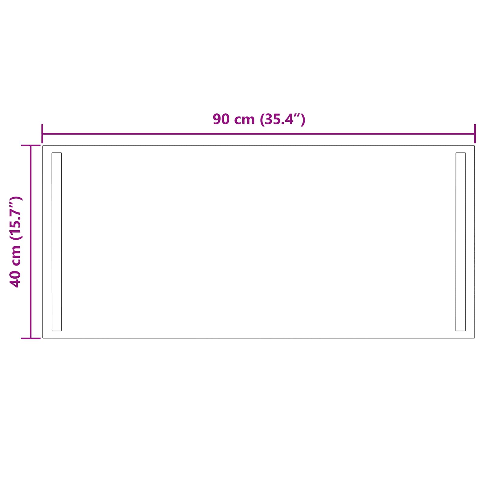 Καθρέφτης μπάνιου LED Διαφανές 90 x 40 cm σκληρυμένο γυαλί