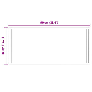 Καθρέφτης μπάνιου LED Διαφανές 90 x 40 cm σκληρυμένο γυαλί - Pakobazaar