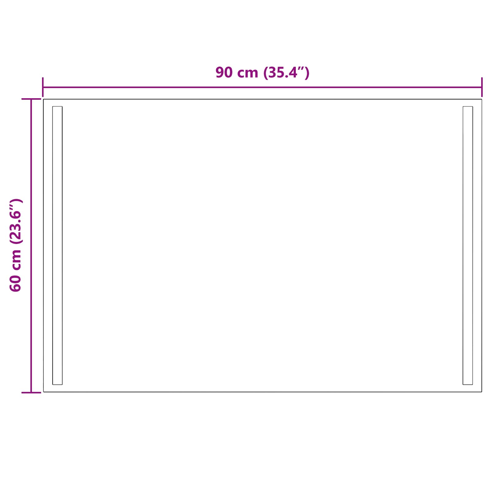 Καθρέφτης μπάνιου LED Διαφανές 90 x 60 cm σκληρυμένο γυαλί - Pakobazaar