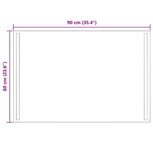 Καθρέφτης μπάνιου LED Διαφανές 90 x 60 cm σκληρυμένο γυαλί - Pakobazaar