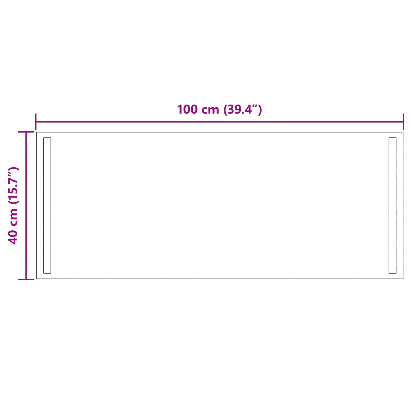 Καθρέφτης μπάνιου LED Διαφανές 100 x 40 cm σκληρυμένο γυαλί - Pakobazaar