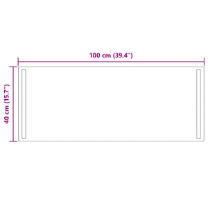 Καθρέφτης μπάνιου LED Διαφανές 100 x 40 cm σκληρυμένο γυαλί - Pakobazaar