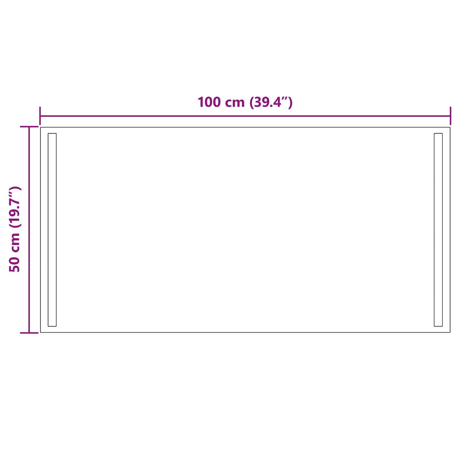 Καθρέφτης μπάνιου LED Διαφανές 100 x 50 cm σκληρυμένο γυαλί - Pakobazaar
