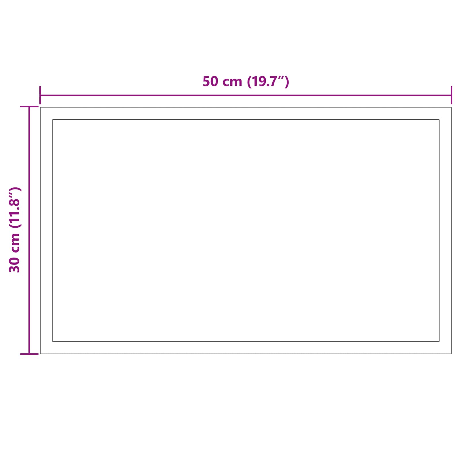 Καθρέφτης μπάνιου LED Διαφανές 50 x 30 cm σκληρυμένο γυαλί - Pakobazaar
