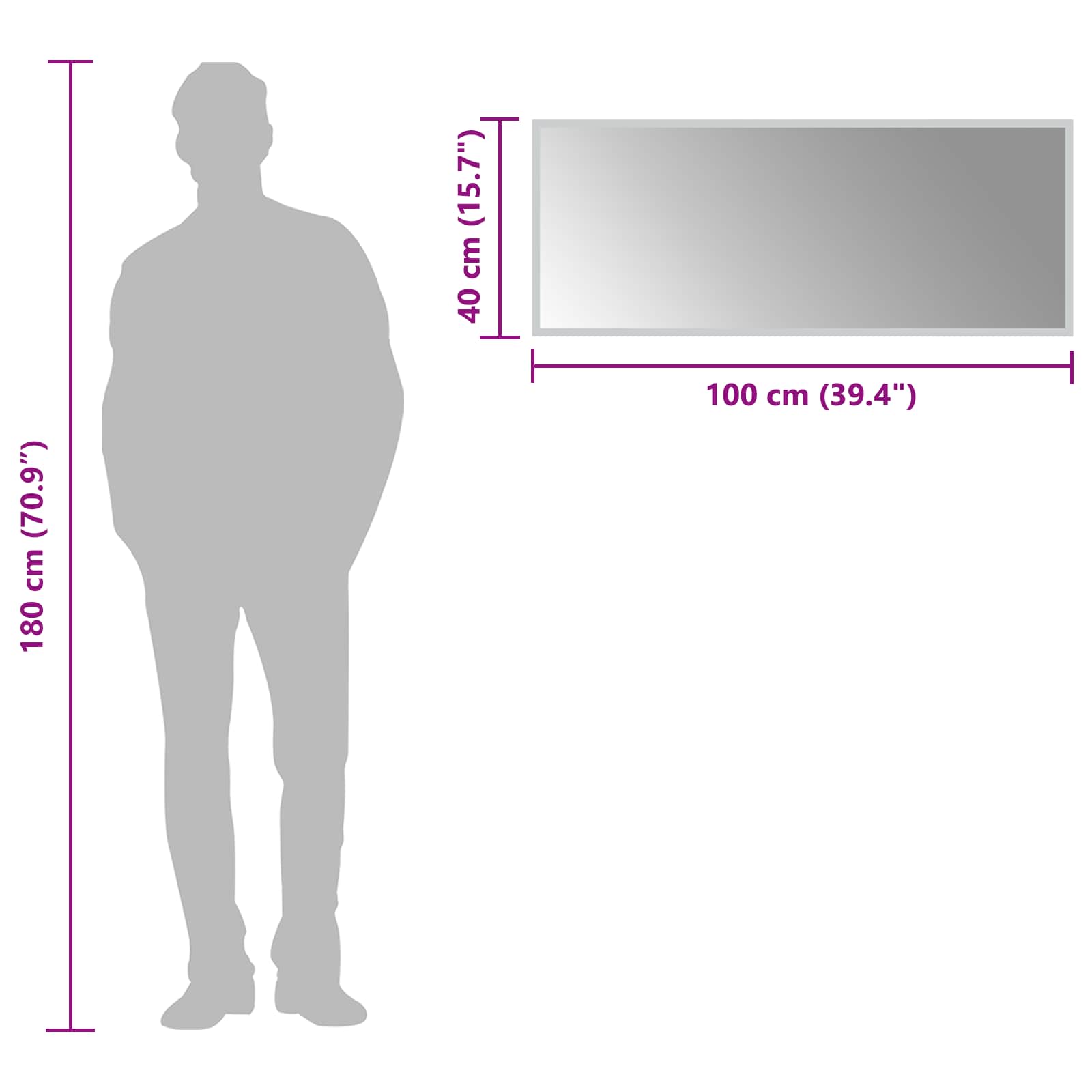 Καθρέφτης μπάνιου LED Διαφανές 100 x 40 cm σκληρυμένο γυαλί