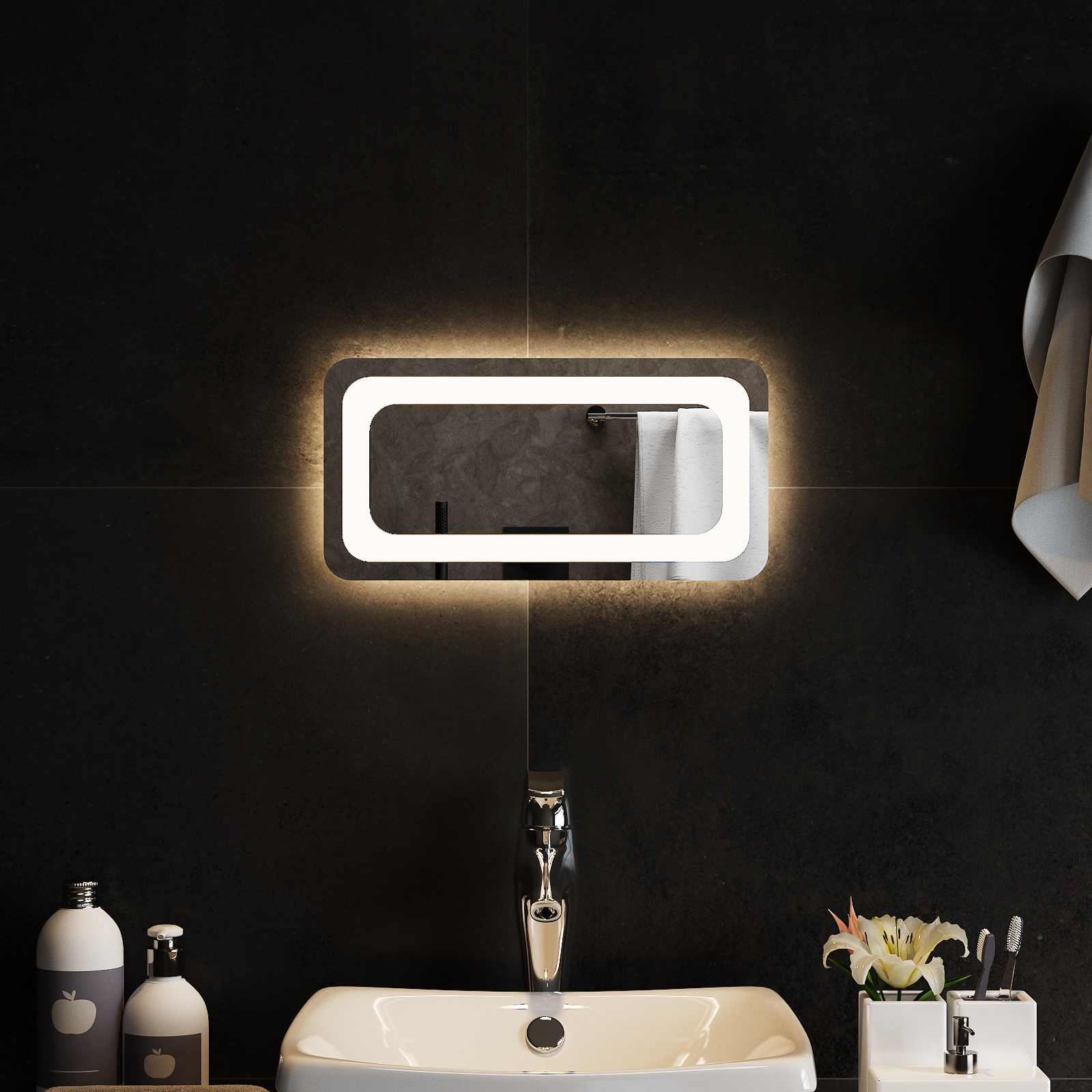 Καθρέφτης μπάνιου LED Διαφανές 40 x 20 cm σκληρυμένο γυαλί