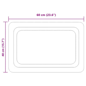 Καθρέφτης μπάνιου LED Διαφανές 60 x 40 cm σκληρυμένο γυαλί - Pakobazaar