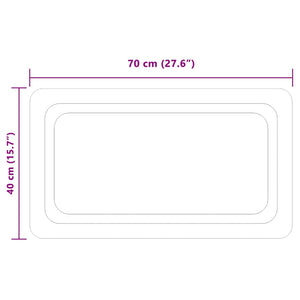 Καθρέφτης μπάνιου LED Διαφανές 70 x 40 cm σκληρυμένο γυαλί - Pakobazaar