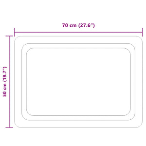 Καθρέφτης μπάνιου LED Διαφανές 70 x 50 cm σκληρυμένο γυαλί - Pakobazaar
