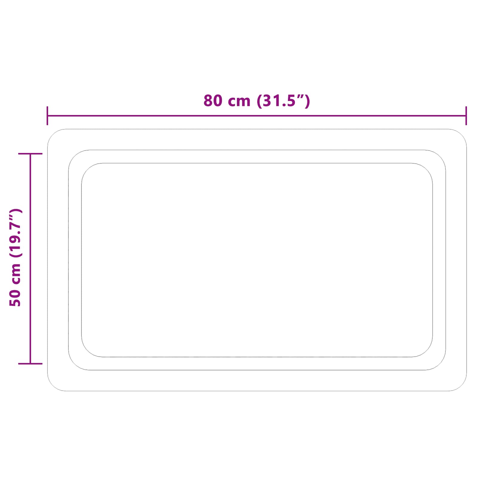 Καθρέφτης μπάνιου LED Διαφανές 80 x 50 cm σκληρυμένο γυαλί - Pakobazaar