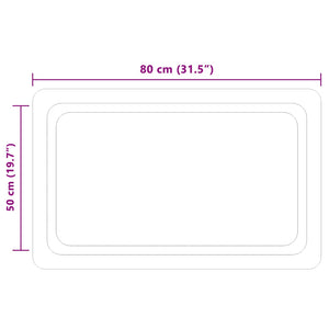 Καθρέφτης μπάνιου LED Διαφανές 80 x 50 cm σκληρυμένο γυαλί - Pakobazaar