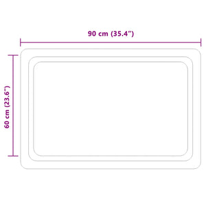 Καθρέφτης μπάνιου LED Διαφανές 90 x 60 cm σκληρυμένο γυαλί - Pakobazaar