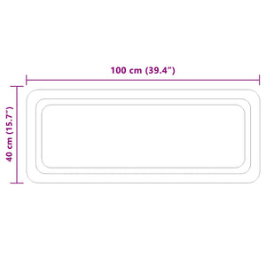 Καθρέφτης μπάνιου LED Διαφανές 100 x 40 cm σκληρυμένο γυαλί - Pakobazaar