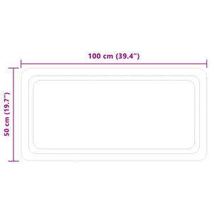 Καθρέφτης μπάνιου LED Διαφανές 100 x 50 cm σκληρυμένο γυαλί - Pakobazaar