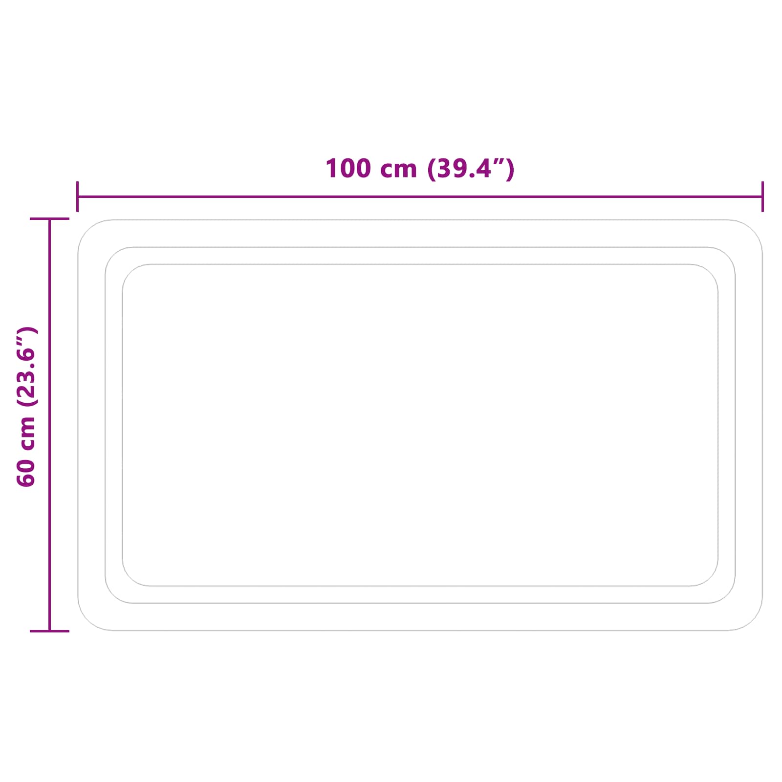 Καθρέφτης μπάνιου LED Διαφανές 100 x 60 cm σκληρυμένο γυαλί