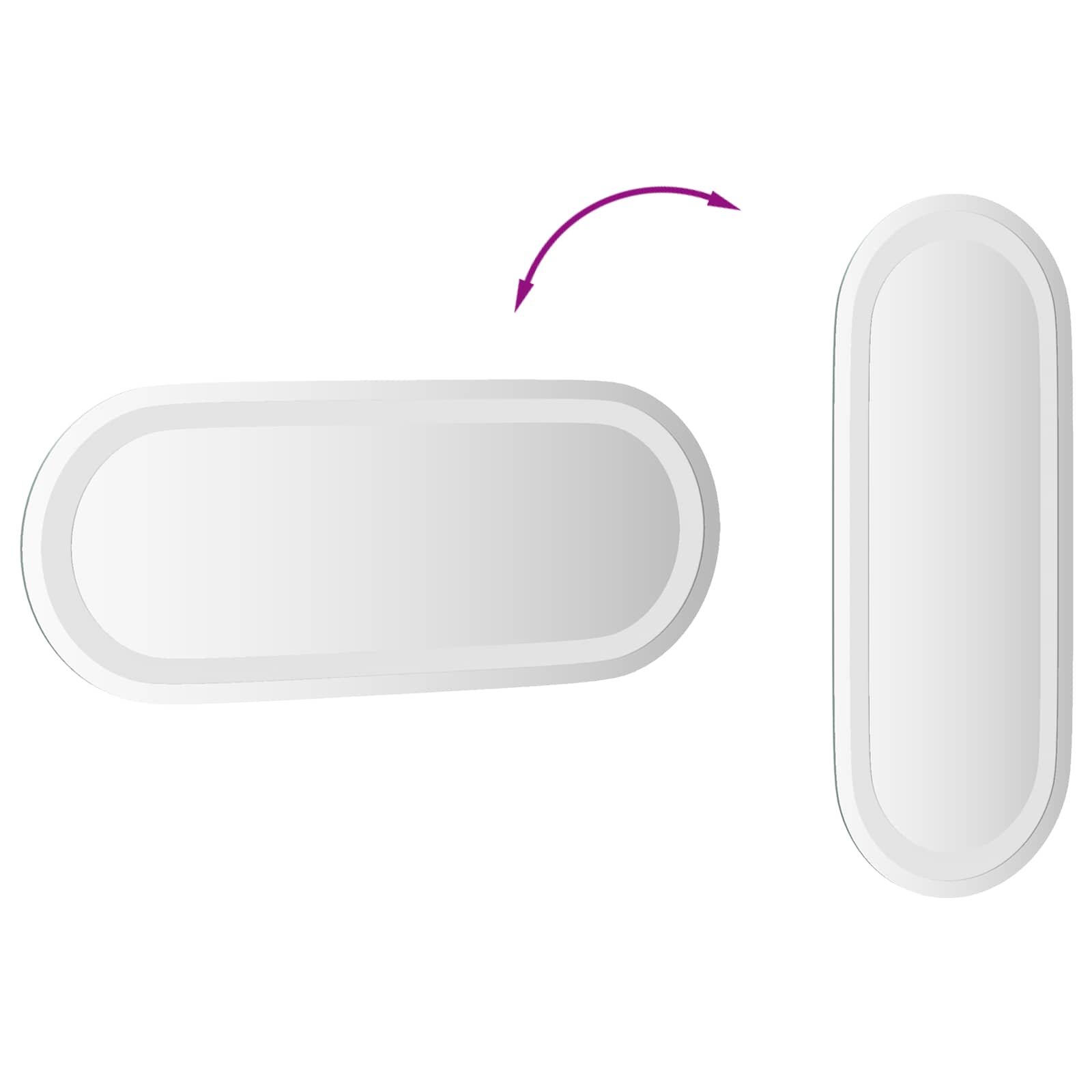 Καθρέφτης μπάνιου LED Διαφανές 50 x 20 cm σκληρυμένο γυαλί - Pakobazaar