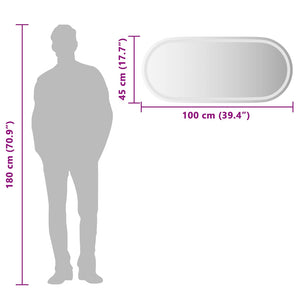 Καθρέφτης μπάνιου LED Διαφανές 100 x 45 cm σκληρυμένο γυαλί - Pakobazaar