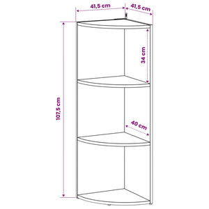 Γωνιακό ράφι 3 επίπεδα 41,5 x 41,5 x 107,5 εκ