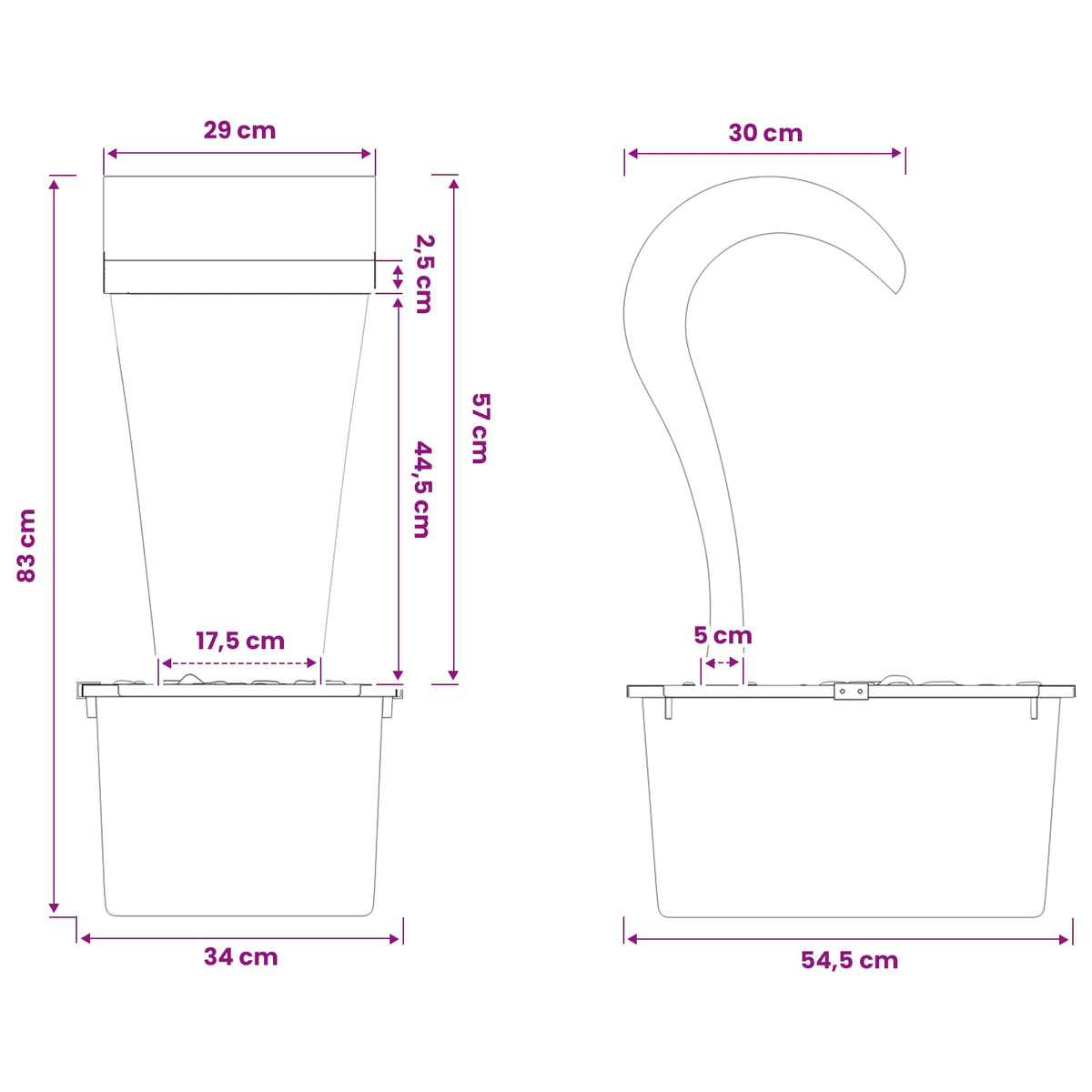 Καταρράκτης Κήπου Ανοξείδωτο Ατσάλι 304 54.5 x 34 x 83 cm Ασημί - Pakobazaar