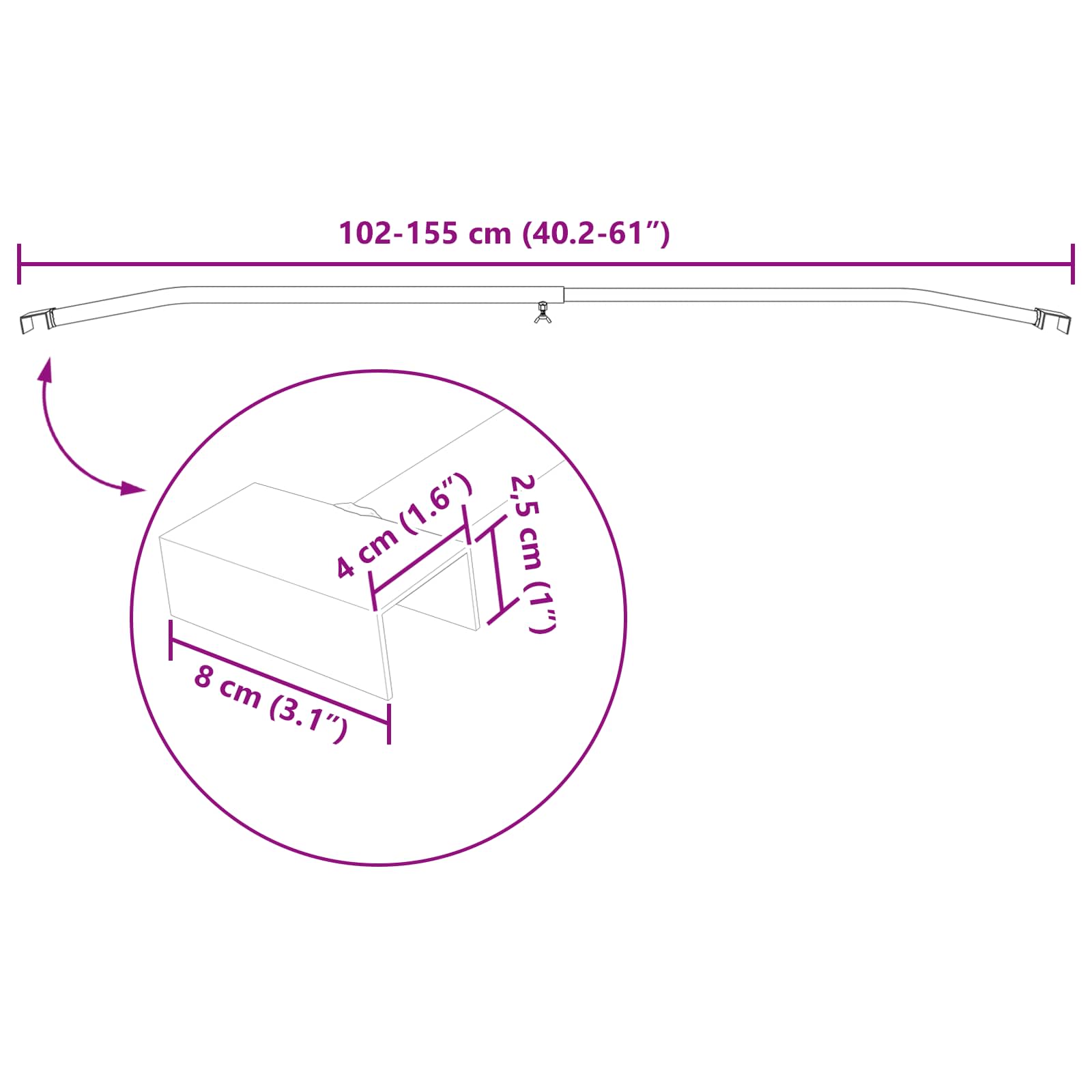 Μπράκετ Ταυροειδούς για Τρέιλερ Ασημί 102-155 cm Αλουμίνιο