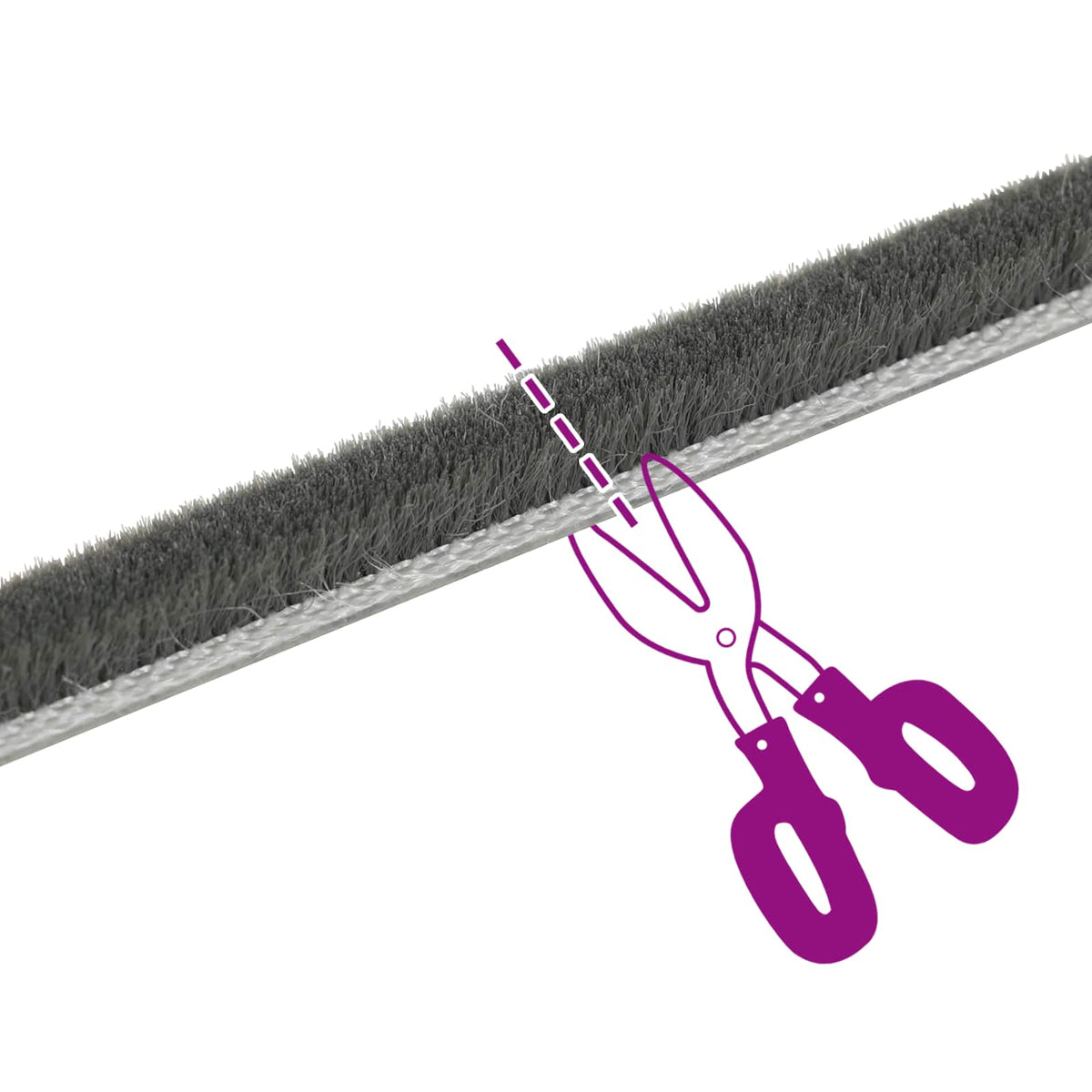Αυτοκόλλητο βουρτσάκι στεγάνωσης πόρτας 10 m PP Γκρι